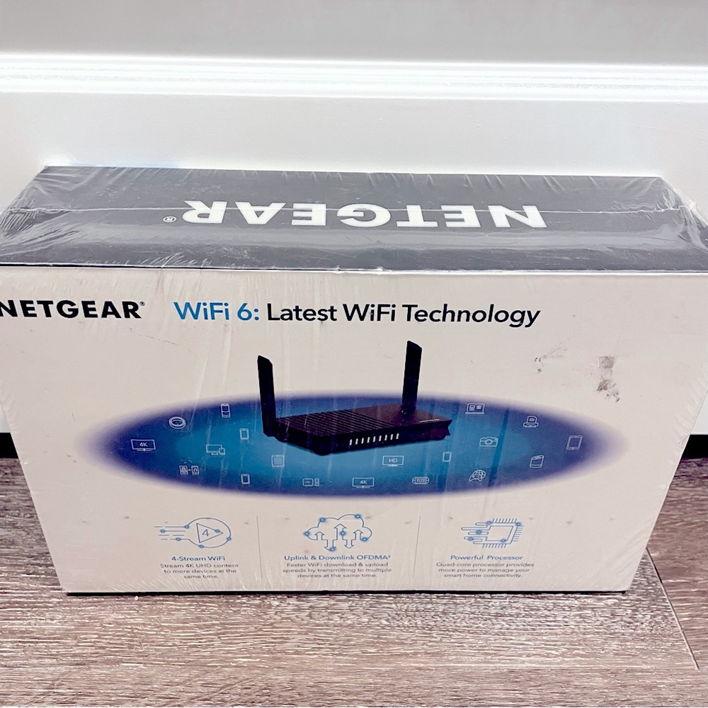 NETGEAR AX1800 WiFi 6 Router - Black and White